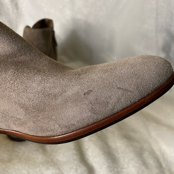 Sam Edelman Taupe Suede Leather Ankle Booties Size 8.5 - Picture 5 of 9